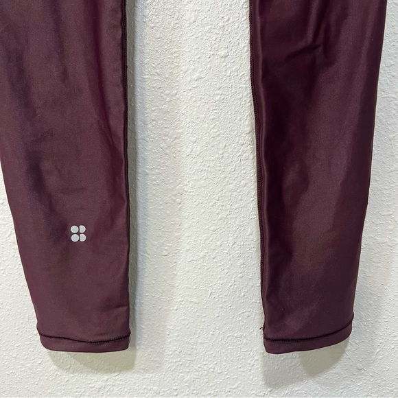 Sweaty Betty Shine High Waisted Size Small Leggings SB4815 Maroon Full Length - Picture 3 of 7